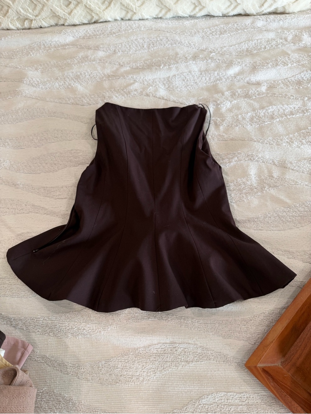 Zara Peplum Top in Dark Brown